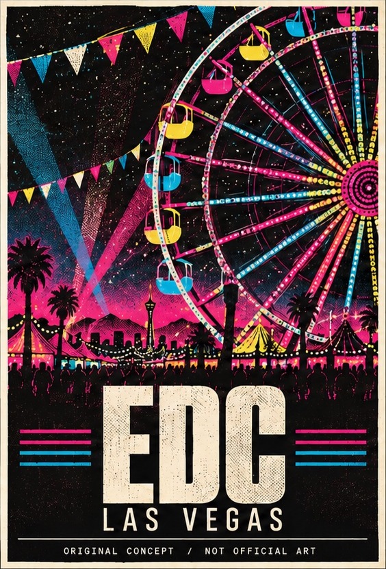 Electric Daisy Carnival Las Vegas, original concept poster (not official art)