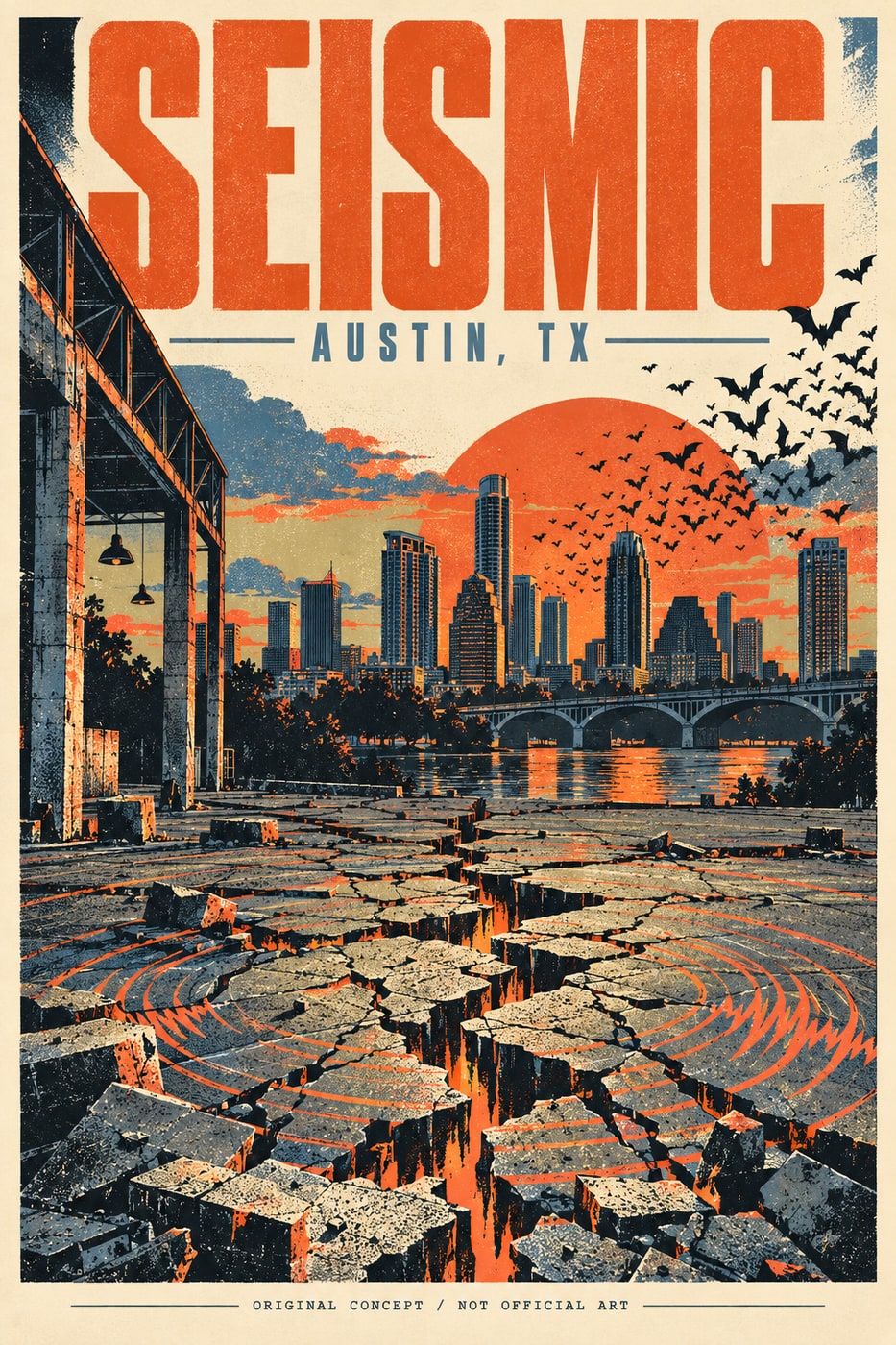 Seismic Dance Event, original concept poster (not official art)